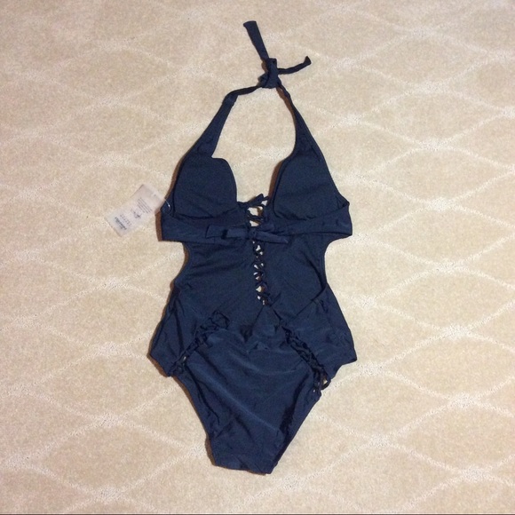Ashley Graham X Swimsuits For All NWT Laced Halter - Picture 2 of 6